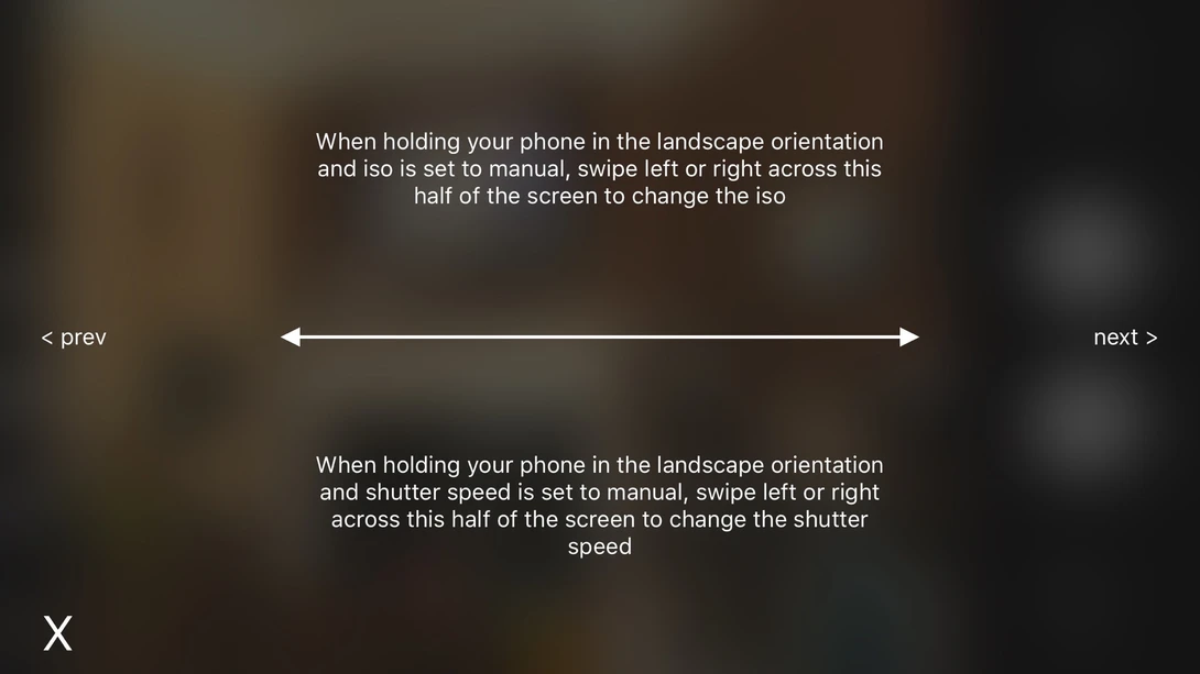 Custom Cam iPhone Camera App Help Screen