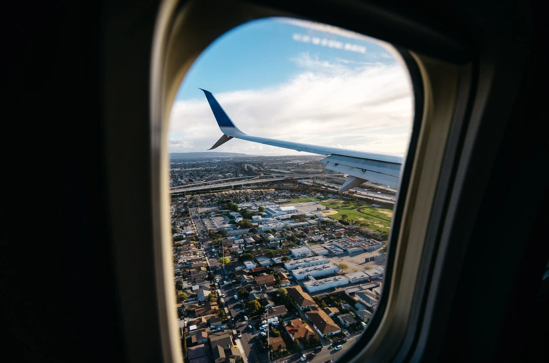 Photo of Leica T on airplane over Los Angeles