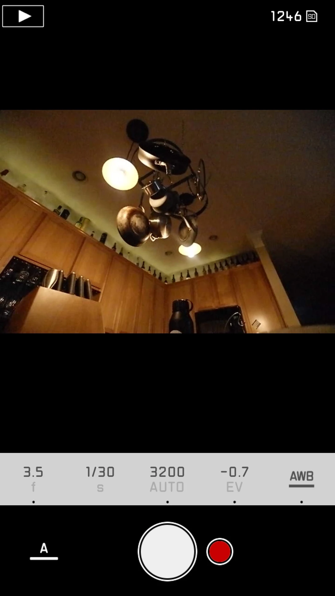 Screenshot of Leica T remote shutter control from iPhone