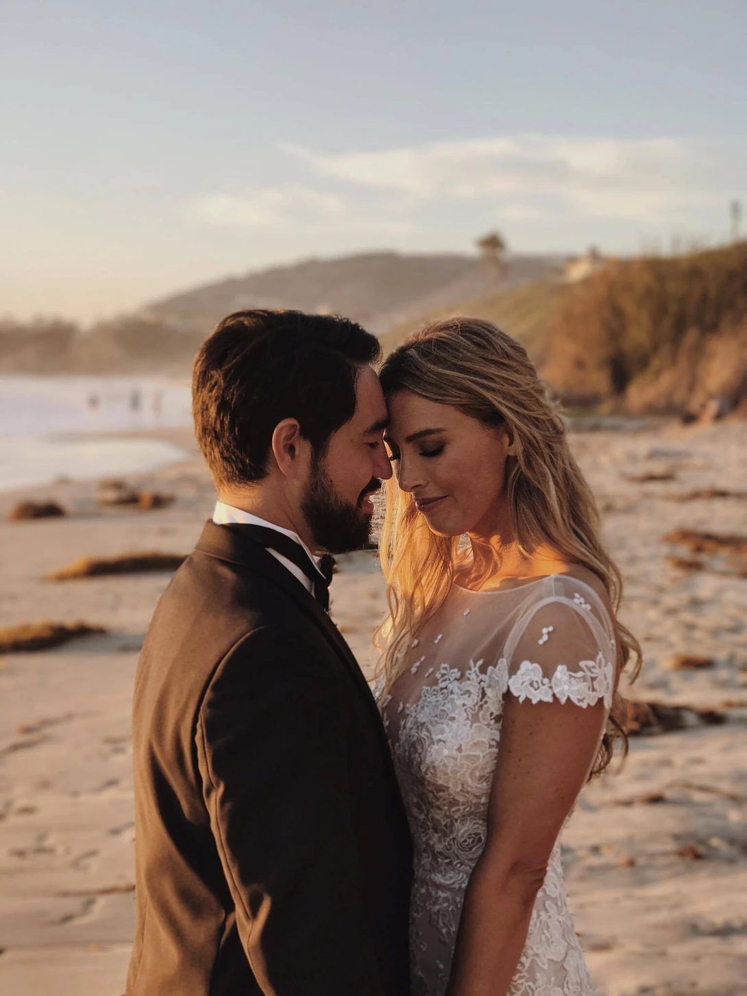 iPhone 7 with simulated bokeh wedding photo