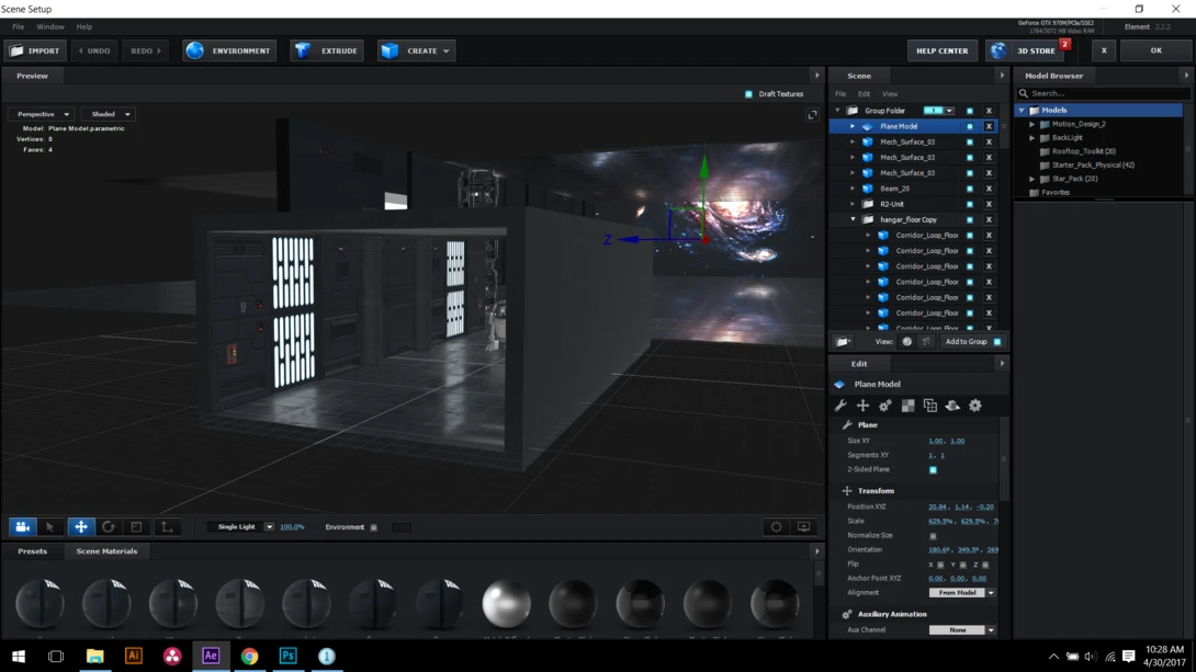 User interface element 3d video copilot