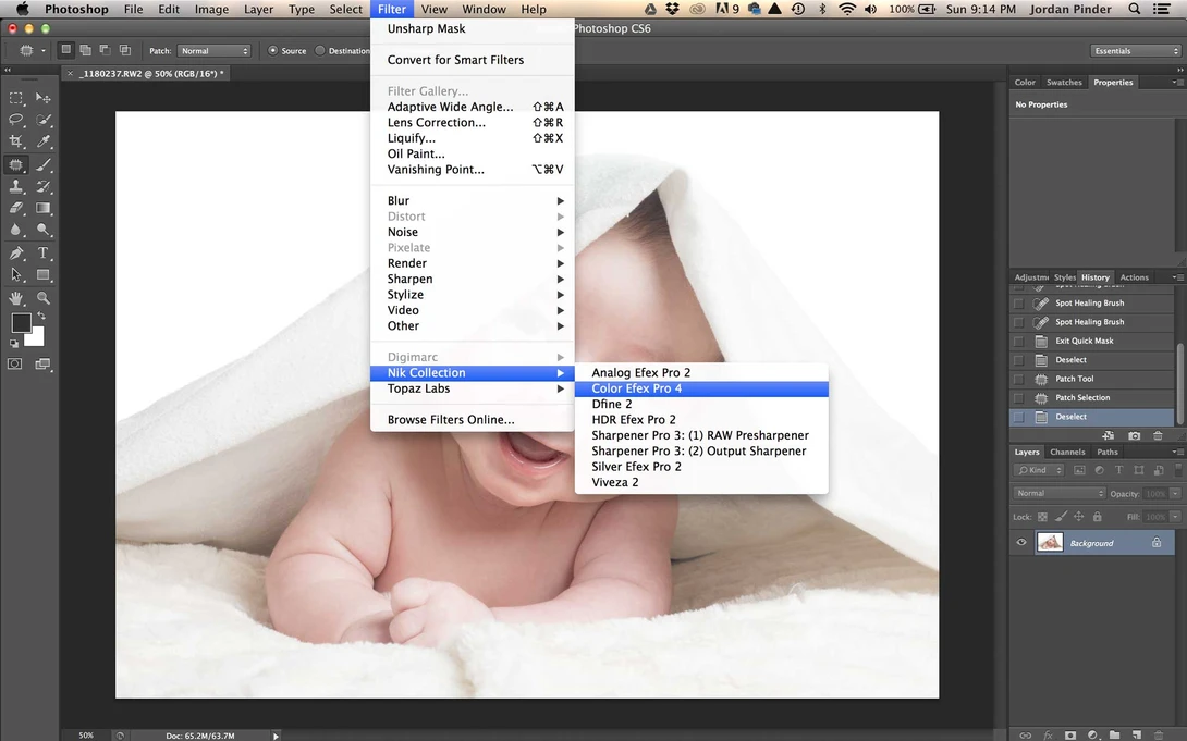 using Nik software to soften skin