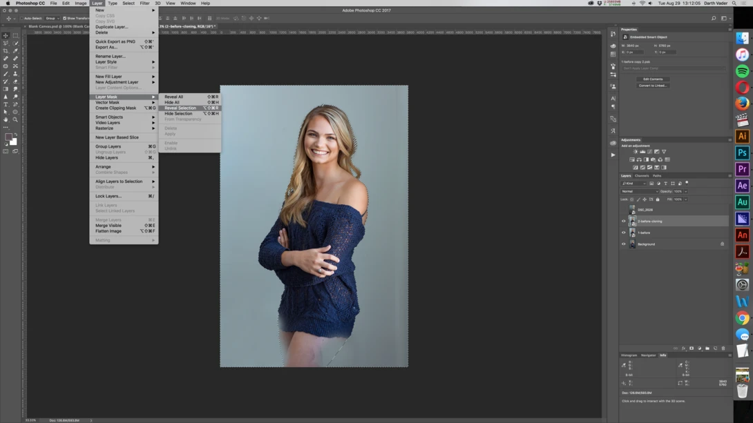 Where to create a layer mask.