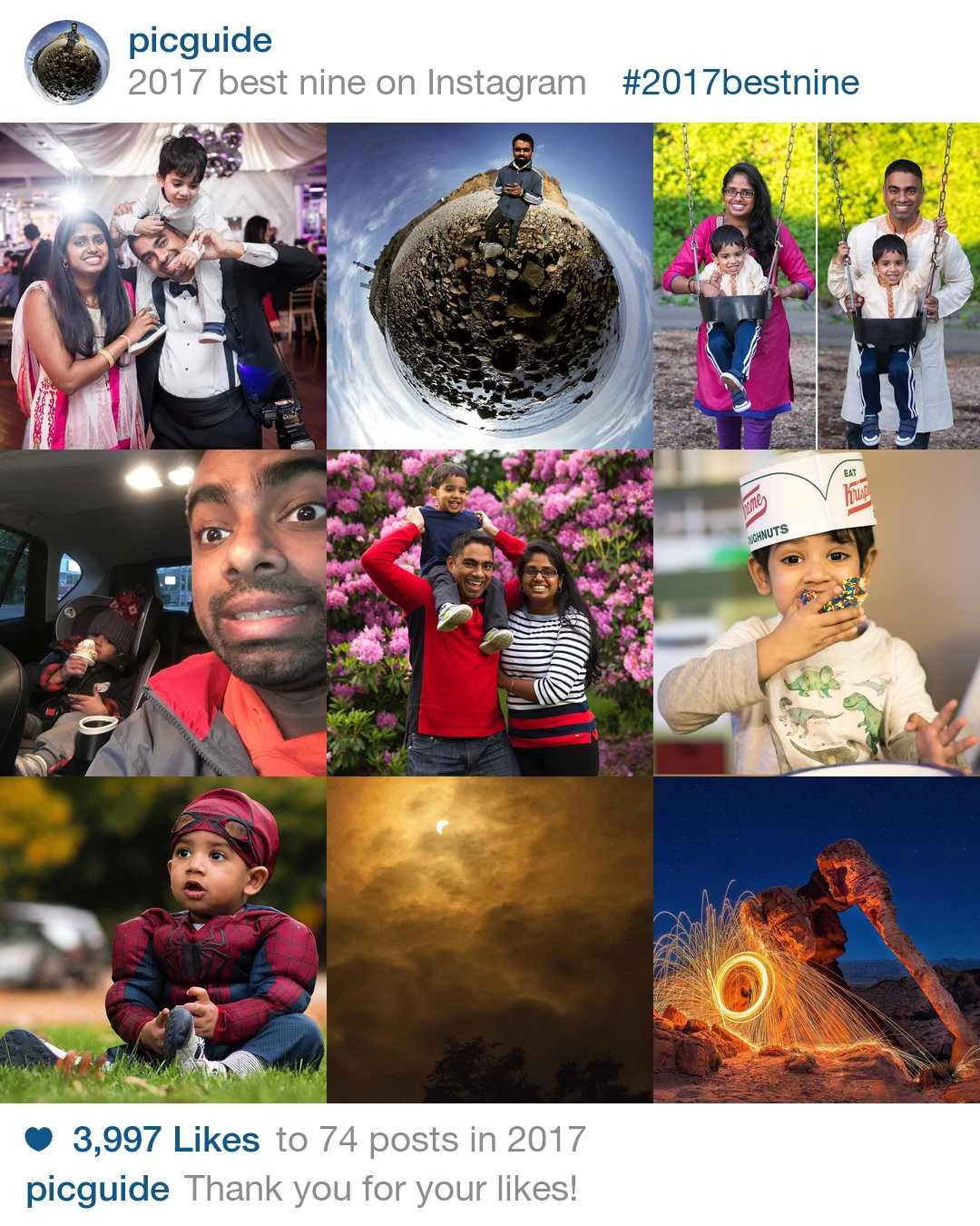What the "2017 Best Nine" site selected as my best photos from 2017.