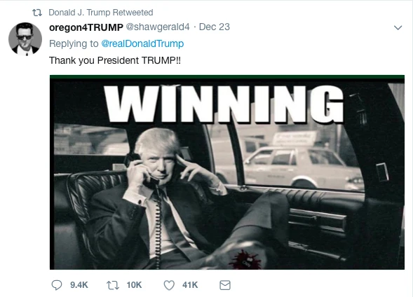 The meme that Donald Trump retweeted on Dec. 23.