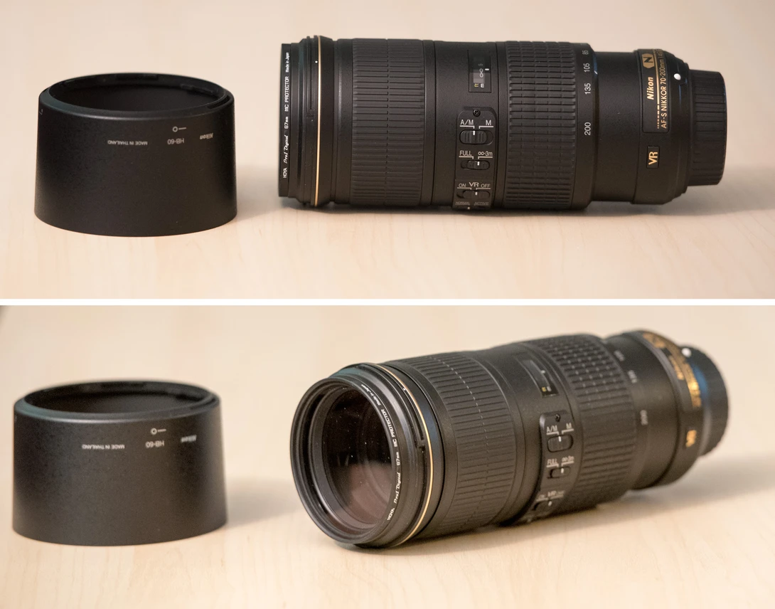 A typical picture I use to sell a lens, showing the barrel and the glass.