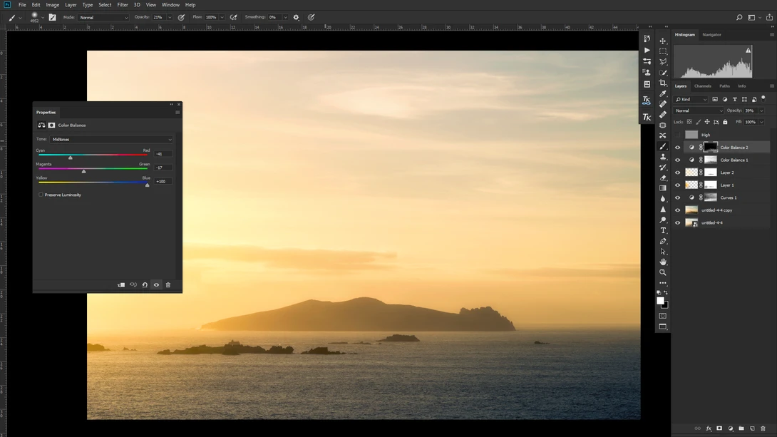 Apply Image affecting Color Balance mask in Photoshop