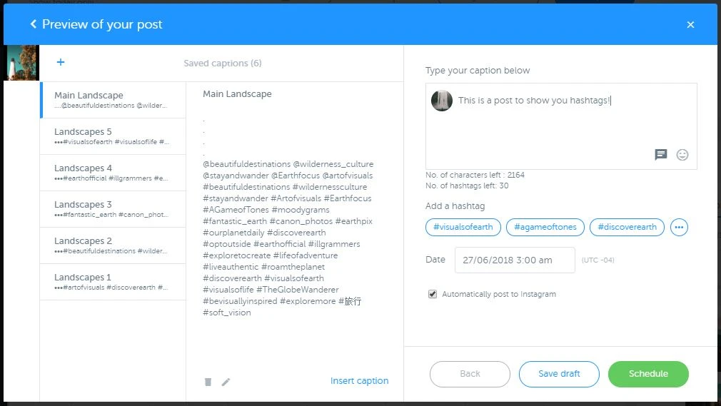 Iconosquare hashtags for Instagram