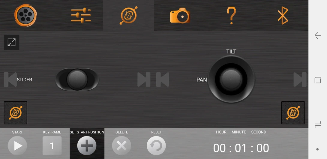 Cinetics Lynx App Slider Controls