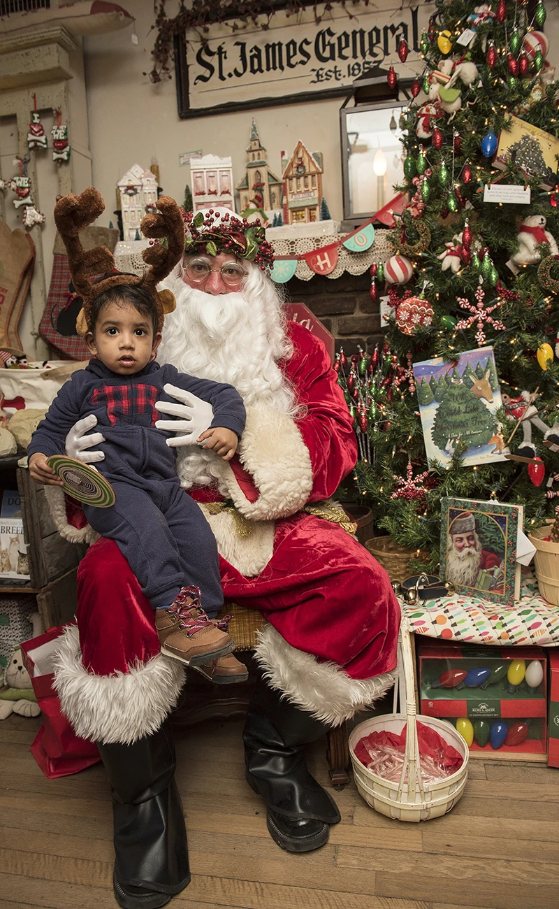 The Santa setup at the local general store, which was much more photography friendly (and kid-friendly) than the mall.