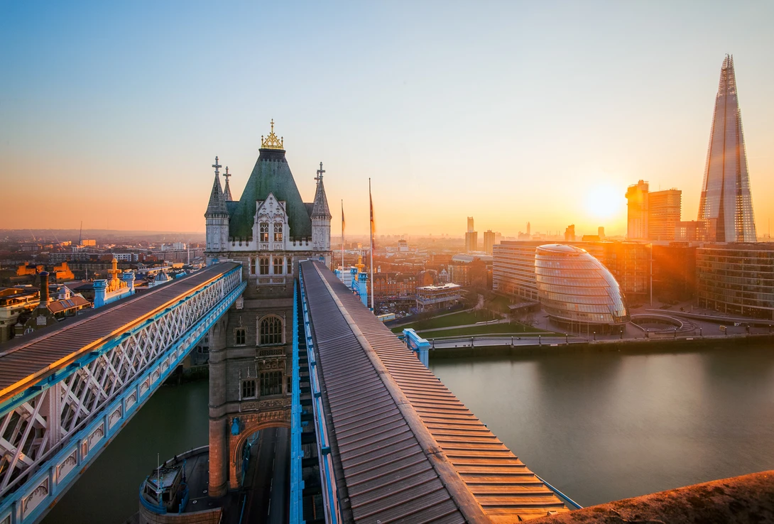 Unusual view of Tower Bridge