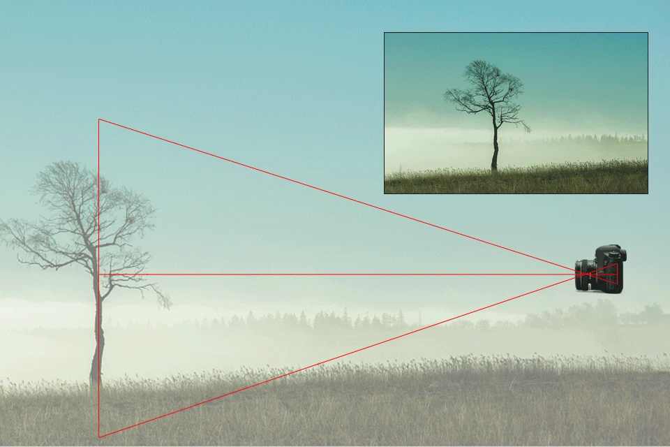 Motion and vibrations are less visible with a wide-angle lens. That's the reason why a slower shutter speed is possible with a hand-held camera.