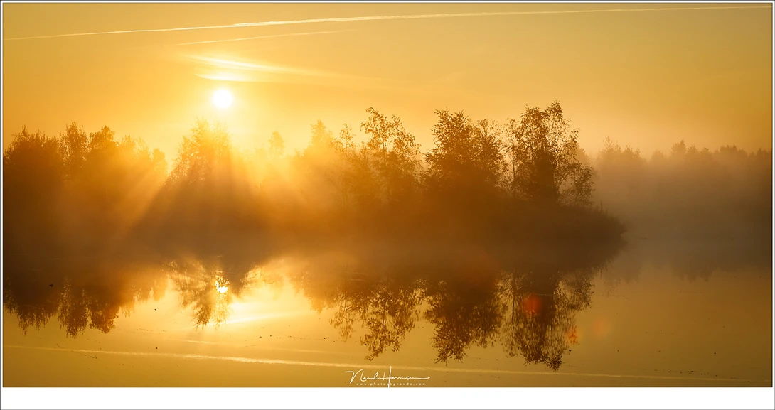 A perfect sunrise, with an almost cloudless sky and fog. This is what we all want in a landscape. But there is more than this (Canon EOS 5D4 + 70mm | ISO100 | f/11 | 1/400)