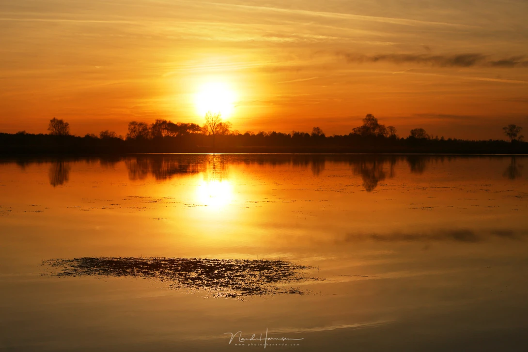 Sunset in a nearby moorland. The water was so low, the bottom appeared at the surface. (Canon EOS 5D3 @ 80mm | ISO100 | f/11 | 1/1600)