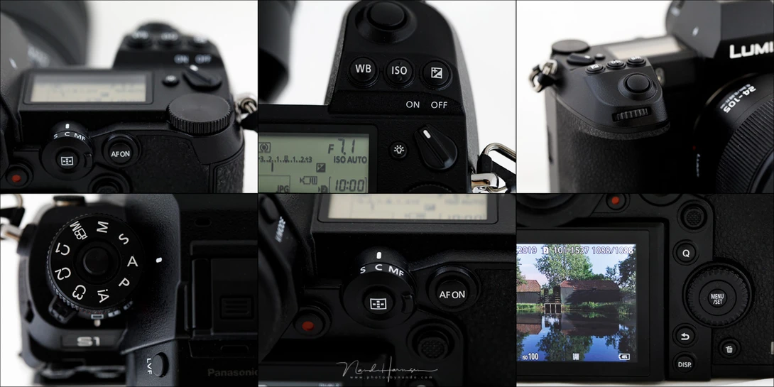 An overview of the Lumix S1. Enough buttons and dials to operate the camera in a very convenient way.