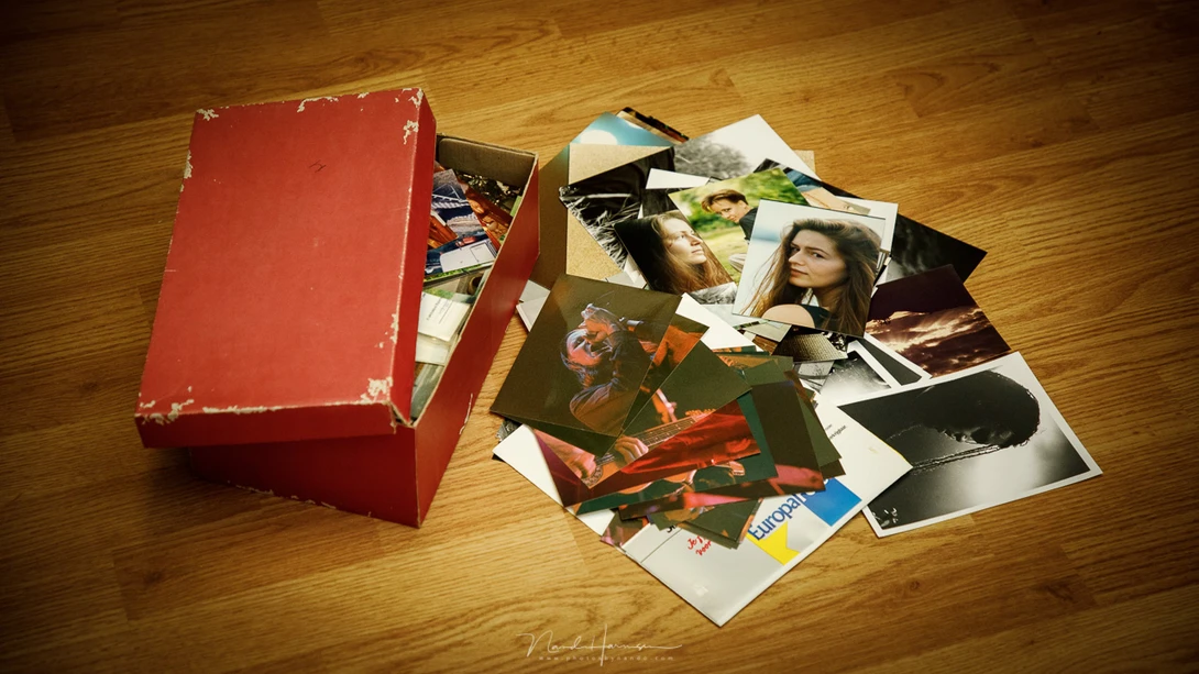 After the first few photo albums, a lot of photos ended up in a shoe box, just waiting to be selected for a page in an album.