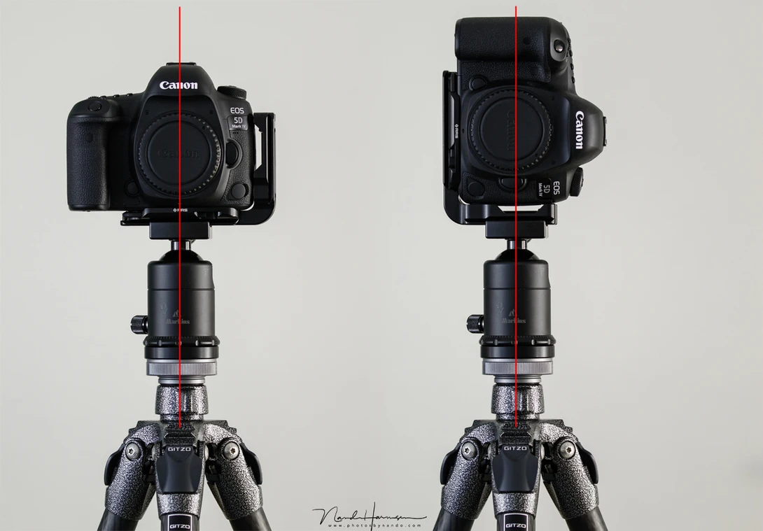 Using a L-bracket the camera stays above the center of the tripod, no matter what orientation it is in. It is much more stable, but also the composition is maintained. 