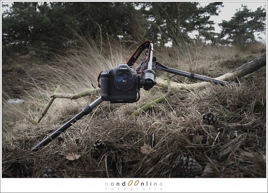 A rather unusable tripod setup, made very easy with a L-bracket. With a regular camera plate this would be much more difficult.