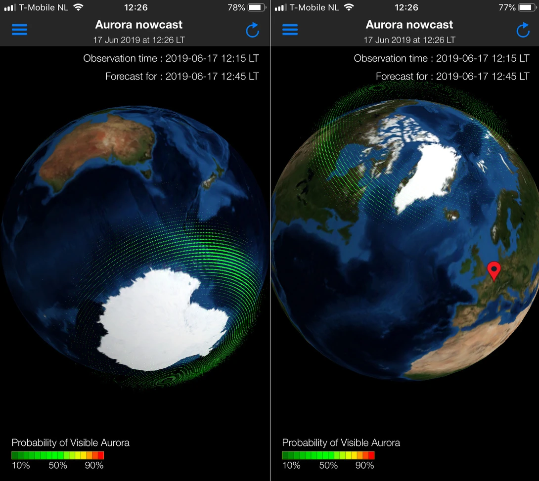 Some Apps have nice visuals, but the only thing you really need is the activity for the latitute you're at. 
