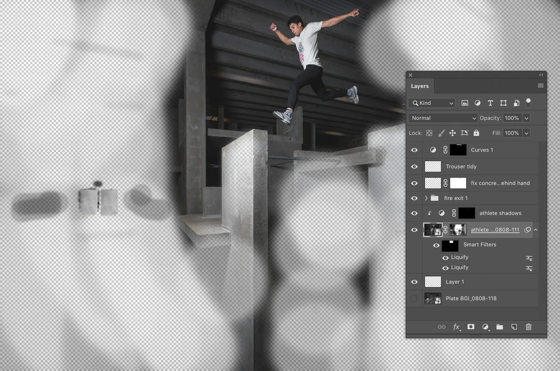 BGI photoshoot, masking athlete layer