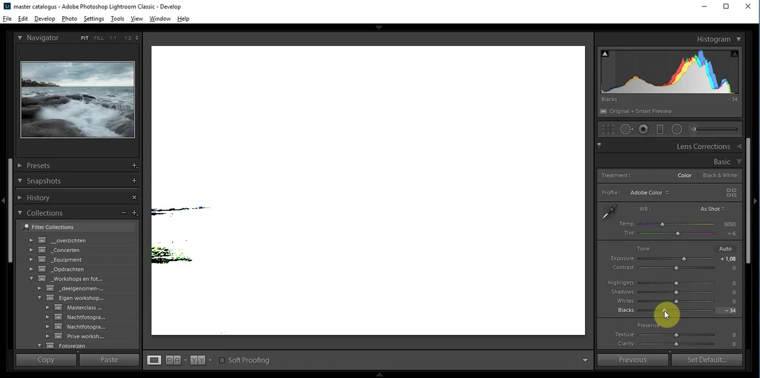 When setting the black point, using the alt key makes it much easier. When something becomes visible, that point will be pure black.