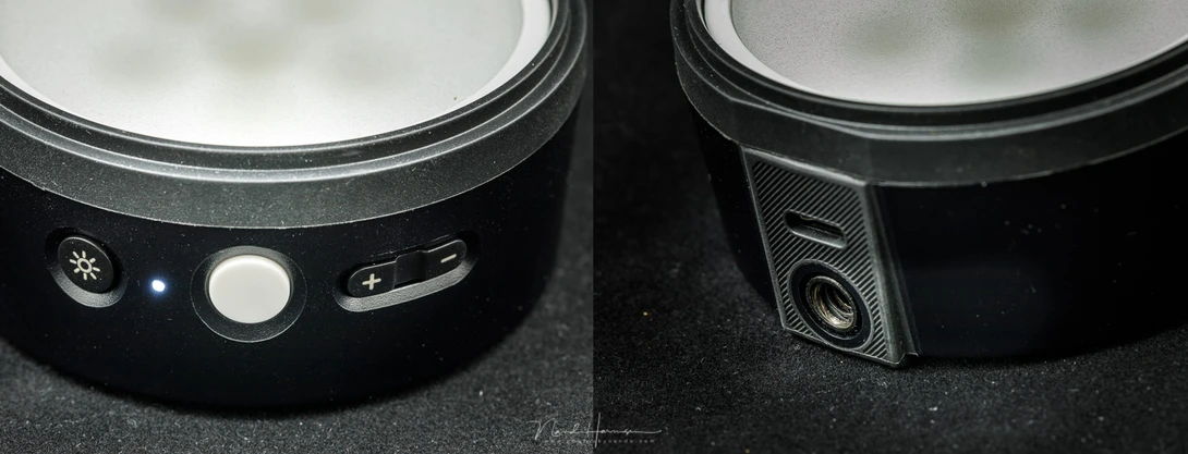 The Profoto C1 Plus has only a basic set of buttons and one single connector. But it does have a tripod mount, fortunately.