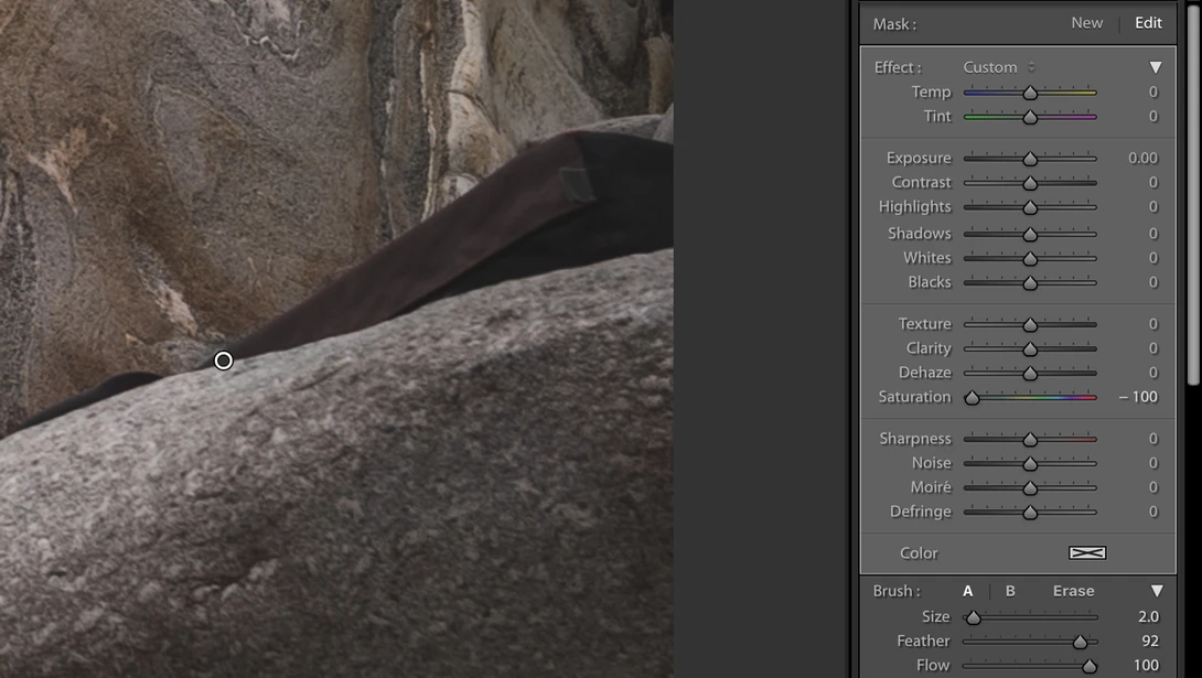 Lightroom adjustment brush desaturate