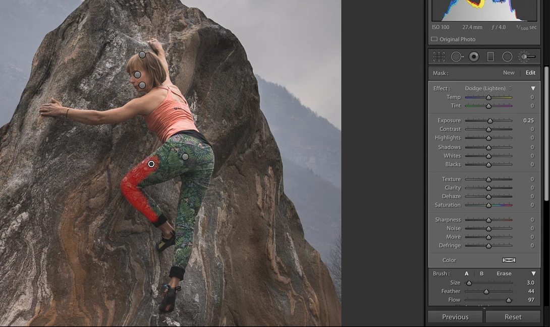 Lightroom adjustment brush