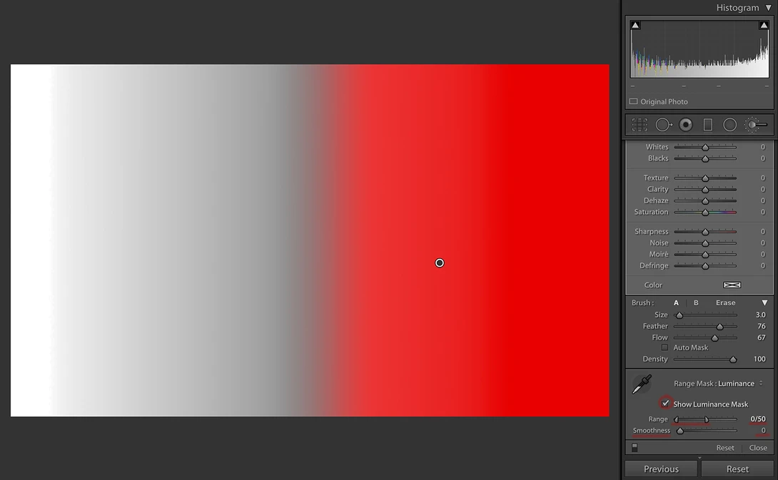 Dark half only, zero smoothness