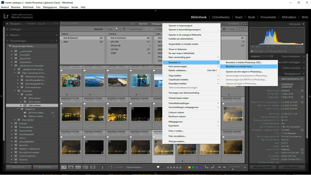 Just use both Luminar and Lightroom. Use the library function of Lightroom, perform simple post-processing, and use Luminar as a plugin to make use of the Artificial Intelligence.