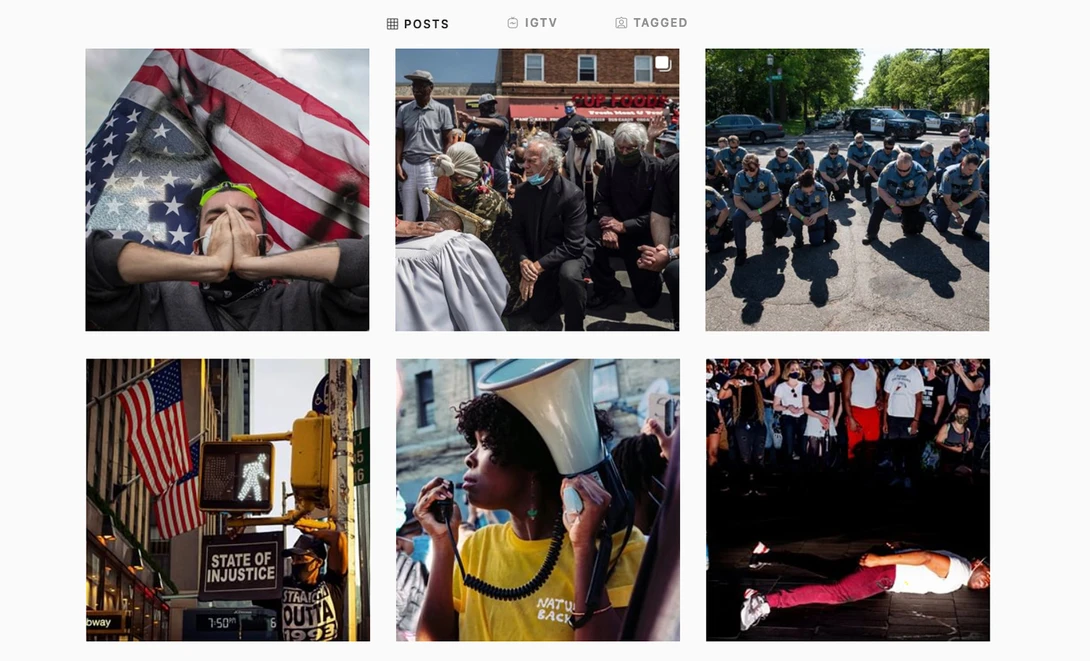 The first six posts on National Geographic's Instagram feed