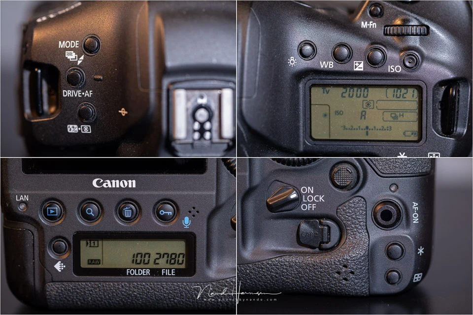 The button layout of the Canon EOS 1Dx mark III is very traditional. No surprised there.