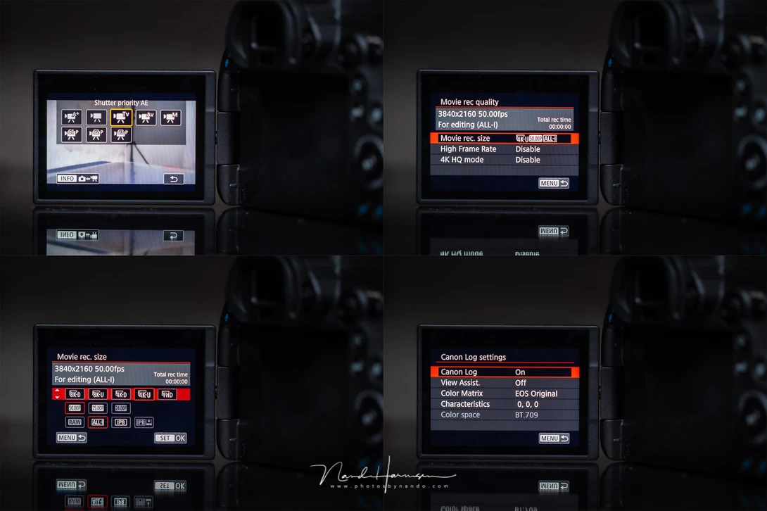 The film menu of the Canon EOS R5 is much improved.