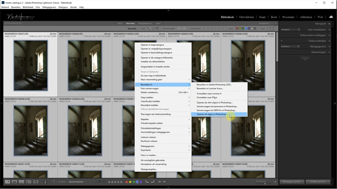 If you are working with Lightroom, you can open all selected images as layers in Photoshop.