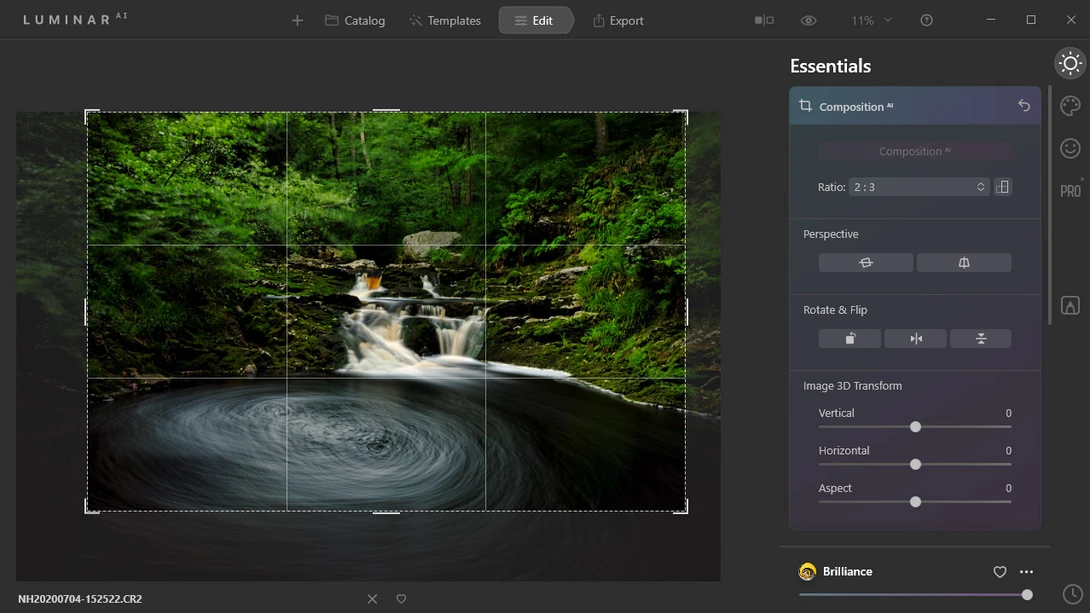 Composition AI can be used, but it is mainly based on the Rule of Thirds, and makes some change decissions. It also suggests aspect ratios.