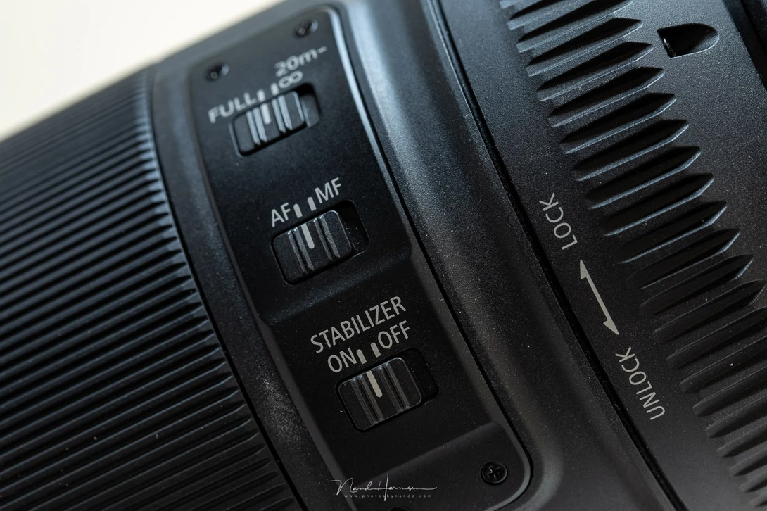 The available switches of the RF 600mm and RF 800mm