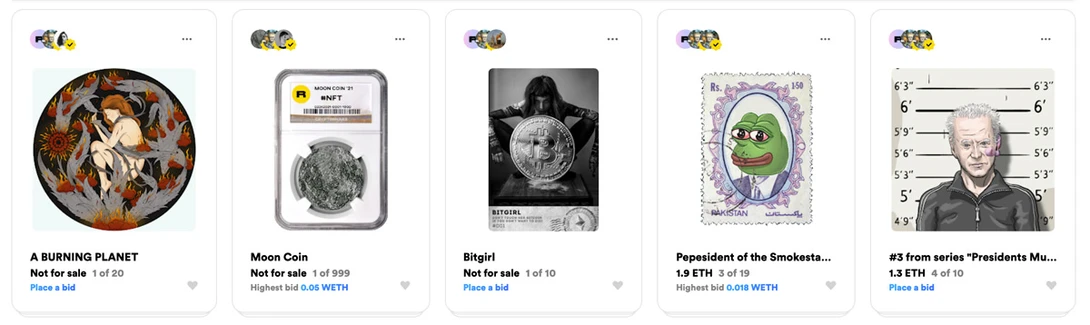 Screenshot from rarible.com