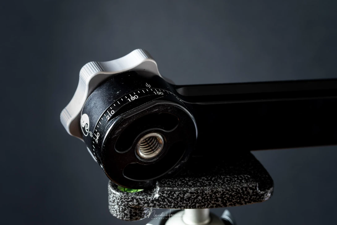 The RRS PG-01 Compact Pano-Gimbal Head has a tripod mount, and an Arca-Swiss dovetail mount as well