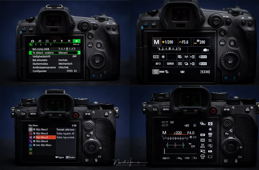 The My Menu and information screens next to each other. The new menu system of Sony works so much better, but it is still far from perfect.