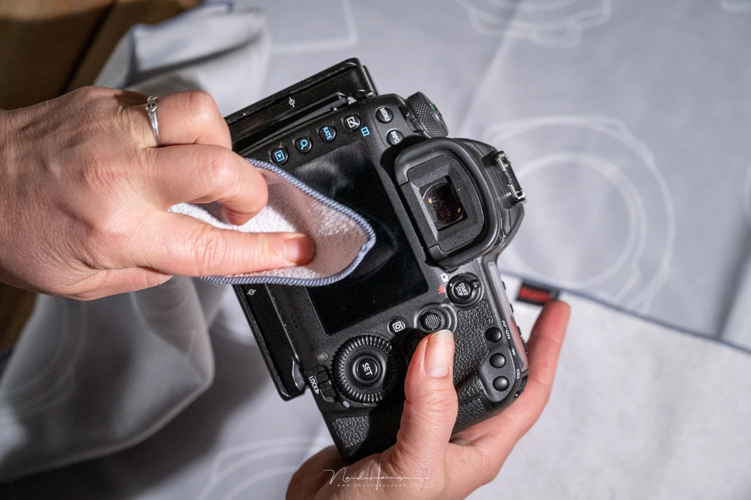 You can use the microfiber side to clean your lenses, or LCD screen. Or any other surface for that matter. The cloth is washable.