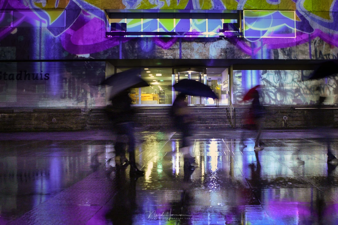 Rain puddles are amazing for reflections. Expecially at night, with the streetlights.