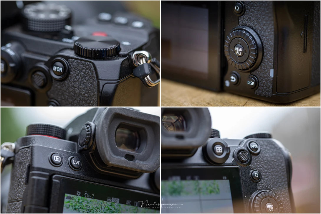 Four views of the back of the camera