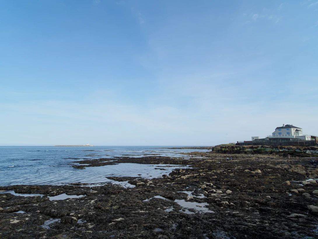 Test shot showing the sea, and a distant island.