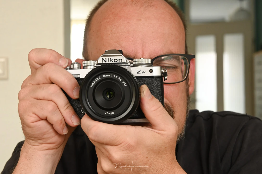 Holding the Nikon Z fc, shot with the second Nikon Z fc I received.