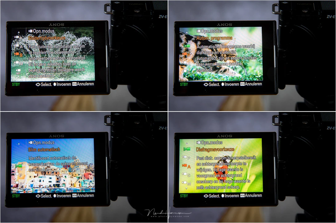 Although the menu is set to the Dutch language, it is clear this menu design is intended for the amateur user.