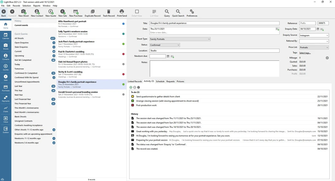 Screenshot of a photography community forum interface with task organization and discussion threads.