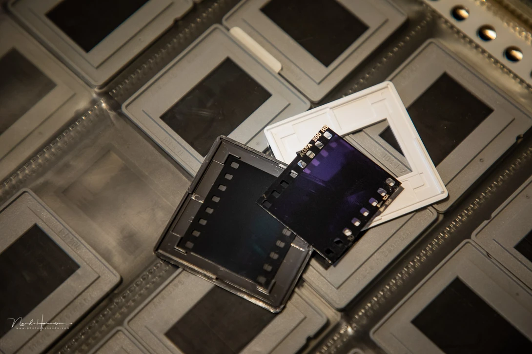 Sandwich slides, two slides in one frame.