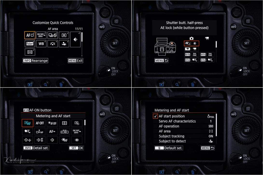 Almost every&nbsp;button&nbsp;and dial&nbsp;is customizable, although not every function is available for every button. The AF buttons are extremely well customizable and you can set multiple&nbsp;behaviors for different buttons that are asigned to activate the AF.