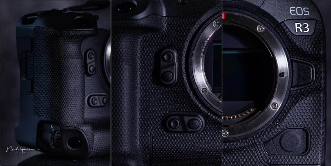 At the front there are two pairs of custom buttons, one for each camera orientation.