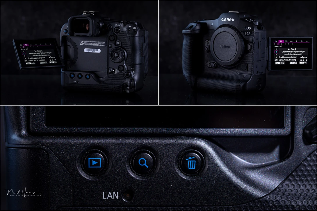 The 3.2 inch LCD touchscreen is fully articulated and has 4,12M dots.